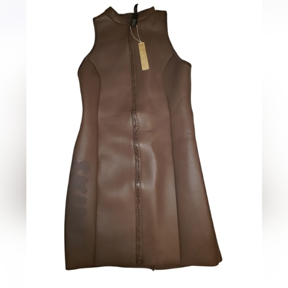 NWT SKIMS Rubberized Scuba Swim Mock Neck Dress- M - Picture 2 of 5